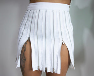 Zipper Mini Skirt (WHITE)